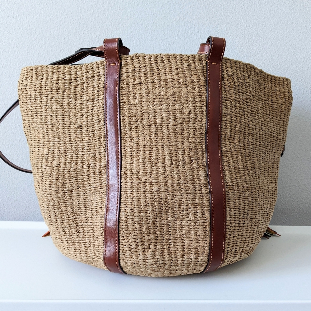 Chloe Tassel Raffia Bag - Picture 2 of 16